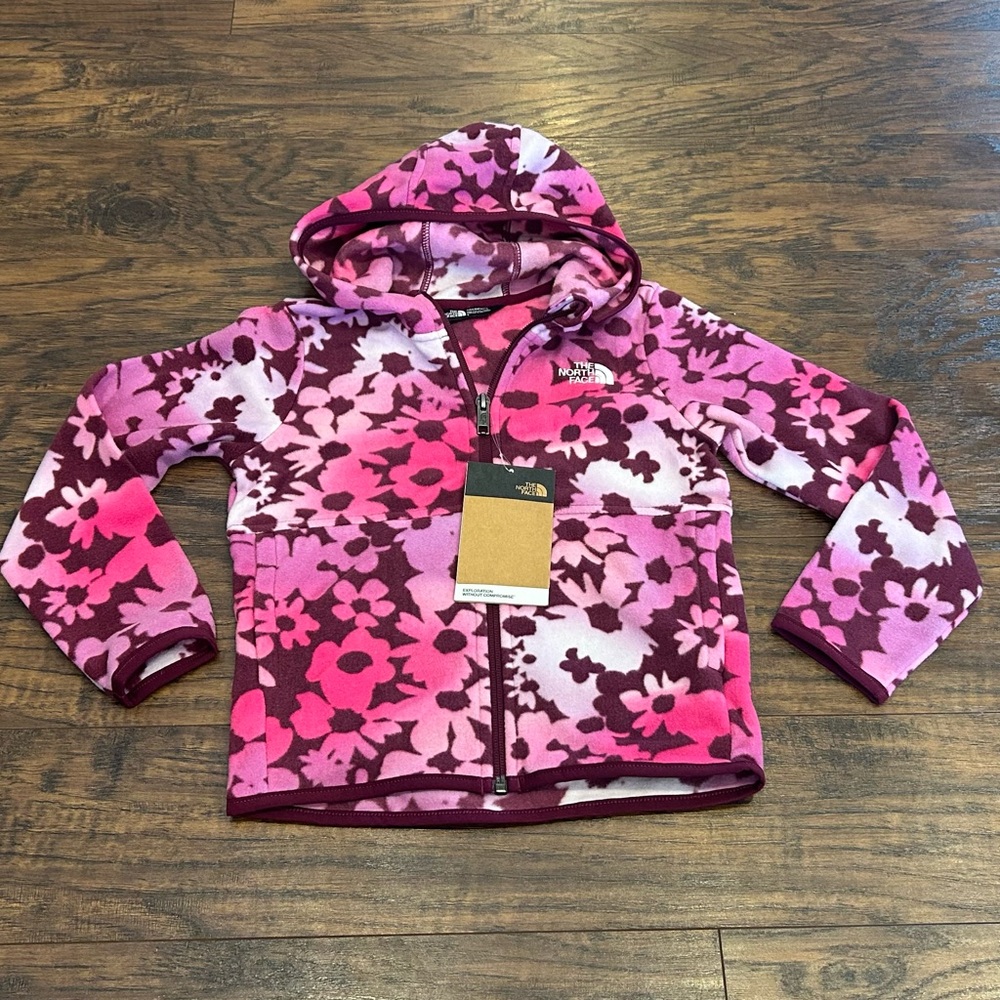 NWT The North Face kids Teen Glacier Fleece Zip-up Hoodie jacket Boysenberry 5